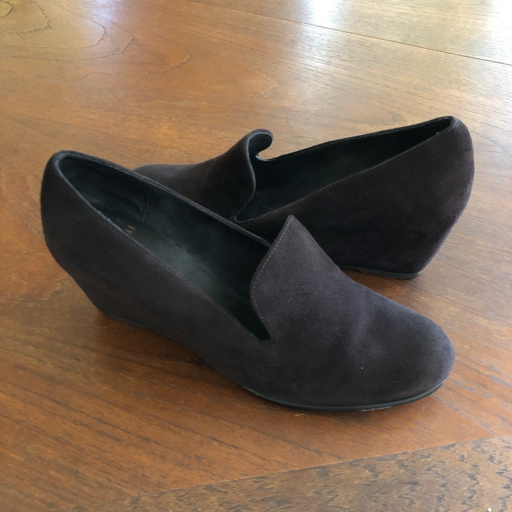 Stuart Weitzman Arise Suede Loafer Wedges